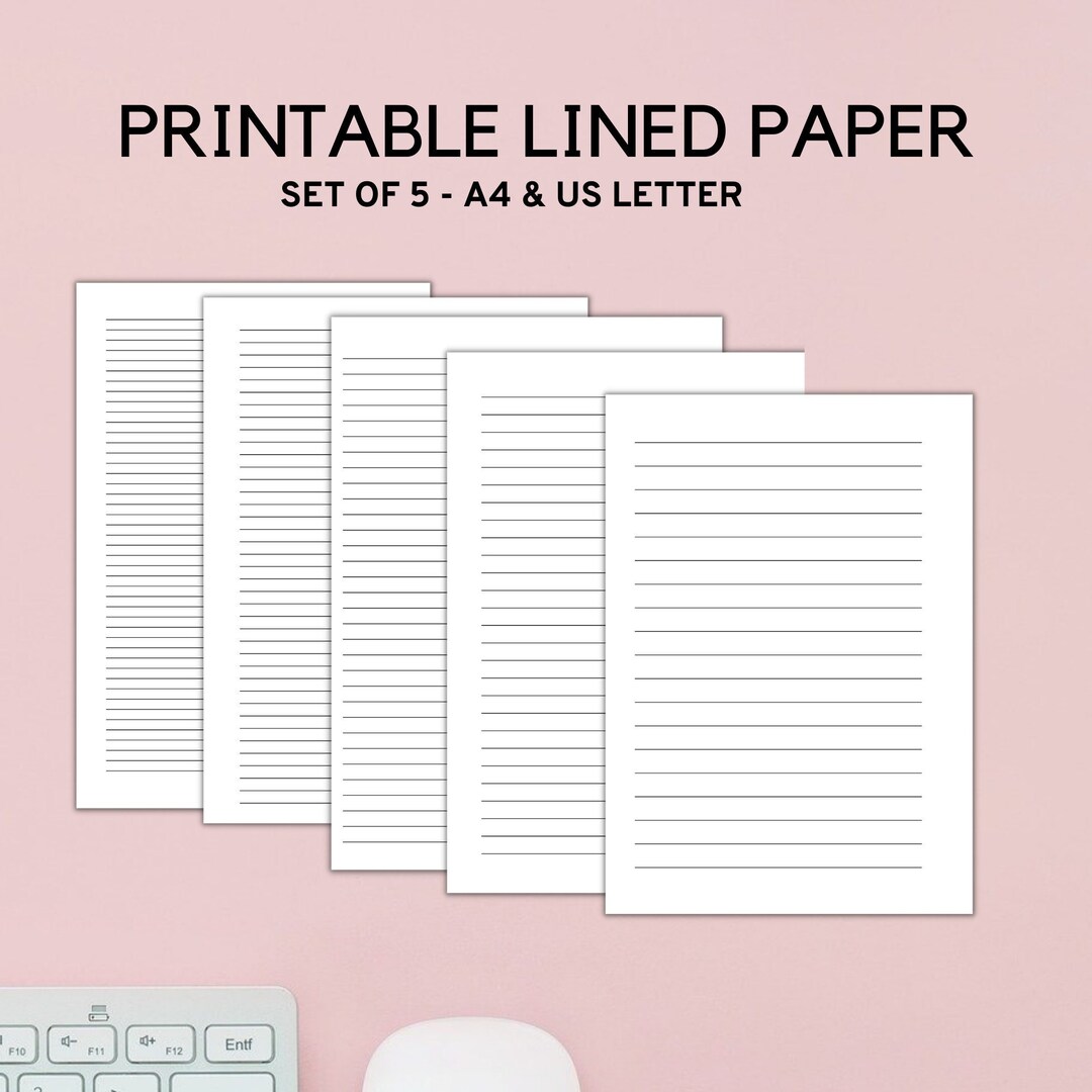 Printable Lined Paper PDF, Lined Sheets Printable, Lined Notes ...