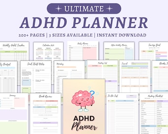ADHD Planner: Ultimate Productivity, Daily & Monthly (PDF)