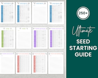 Ultimate Garden Seed Starting Cheat Sheet  for Vegetables, Herbs, Flowers, Garden Planner, Plant Planner, Indoor Gardening, Printable PDF