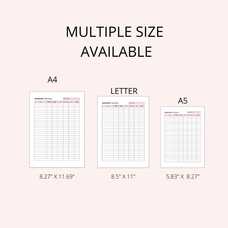 Printable Inventory Management Form Inventory Tracker Etsy Printable Inventory Management Form Inventory Tracker Etsy