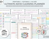 Ultimate Cleaning Planner Bundle, Cleaning Checklists, Declutter Challenge, Family Chore Chart, Daily, Weekly, Monthly, Yearly Routine