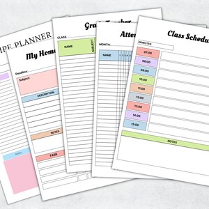 Printable Student Planner Bundle, Adhd Study Planner, Academic Planner ...