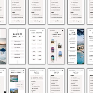 Digital Travel Itinerary Template, Vacation Planner Template ...