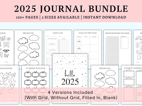 2025 Planner Printable Bundle: A4, A5, Letter Sizes (PDF Download)