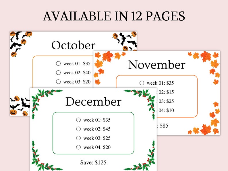 A6 Low Income Savings Challenge Bundle, Monthly Savings Challenge Bundle, Money Challenge, Savings Tracker Printable, Instant Download image 7