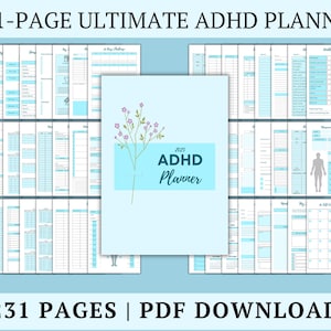 Adhd Planer für Erwachsene, Adhd Planer zum Ausdrucken, ADHS-Produktivitätsplaner, Adhd-Digitalplaner, Adhd-Tagesplaner, Adhd-Lebensplaner PDF