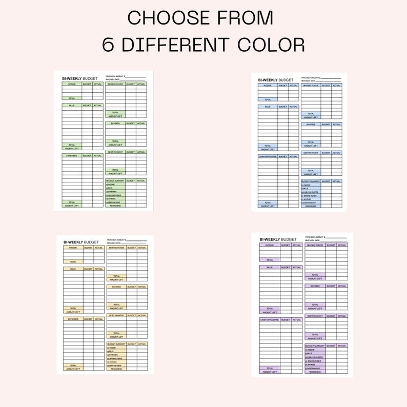 Bi Weekly Budget Planner Template, Paycheck Budget Printable, Budget Template A4 A5 Letter PDF image 4