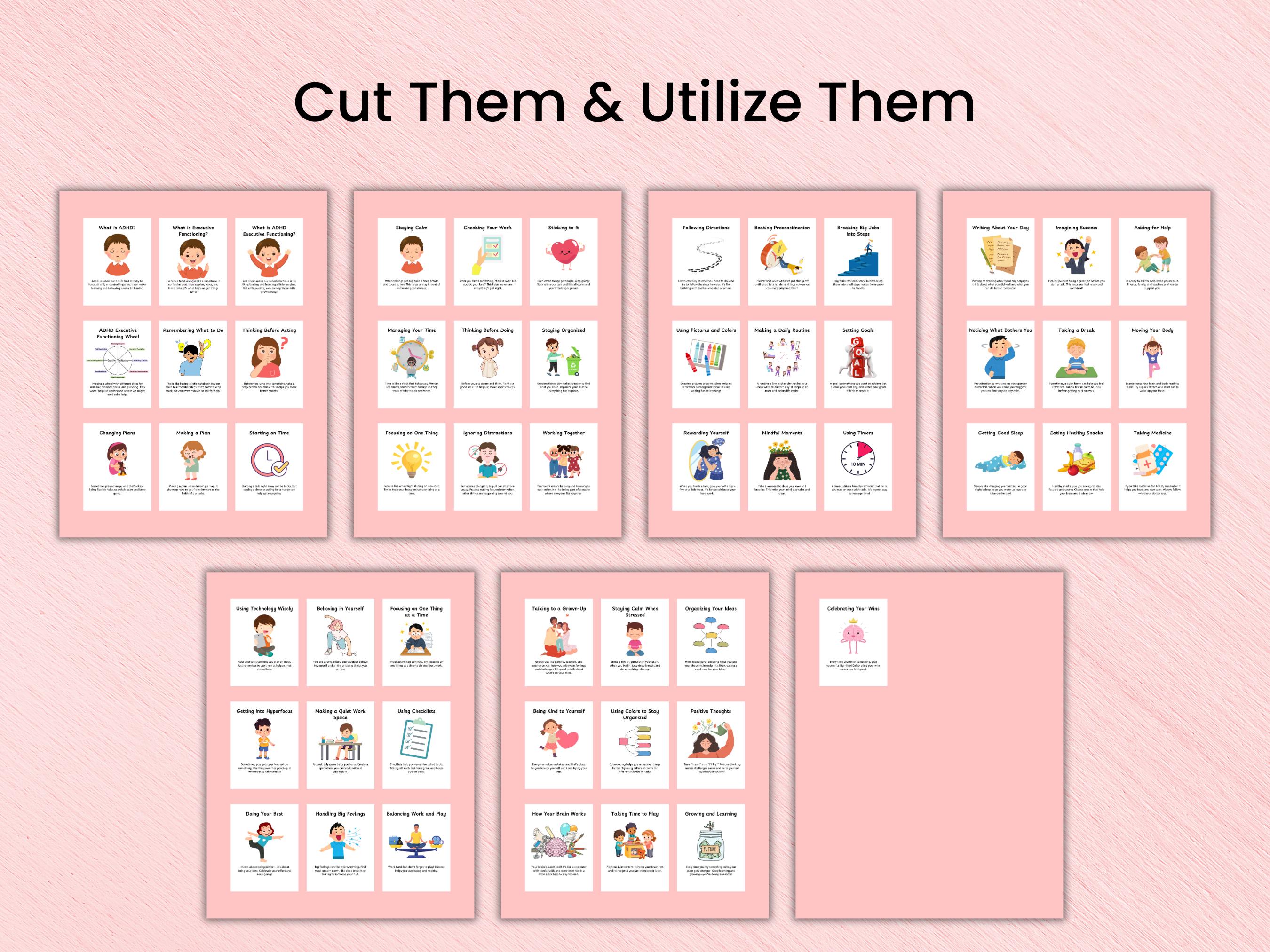 ADHD Executive Functioning Cards for Kids | Printable Cards | Behavior ...