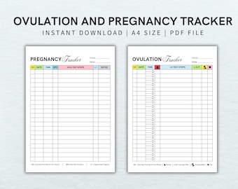 Eisprung & Schwangerschaft Tracker, Fruchtbarkeitsplaner (druckbare PDF)