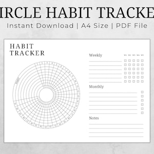 Circle Daily Habit Tracker PDF, Habit Track Printable, Routine Tracking Habits, Daily Habit Track, Daily Habit Track, Instant Download
