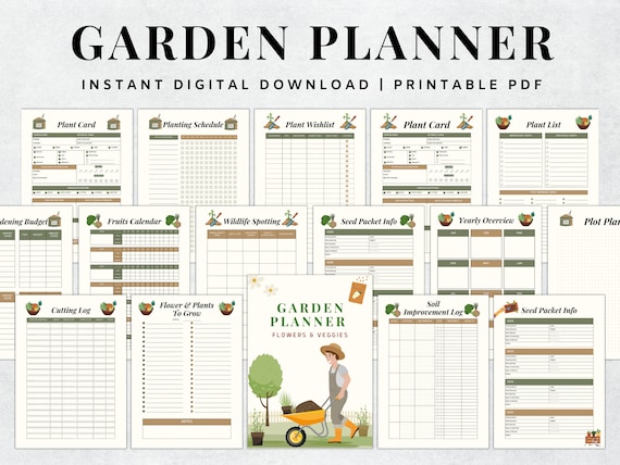 Gardening Planner Printable, Garden Planner, Plant Planner, Garden Journal, Garden Organizer, Plants Records, Gardening Logbook, A4, Letter