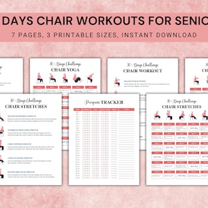 Desafío de entrenamiento en silla para personas mayores: Ejercicios de bajo impacto de 30 días (PDF imprimible)