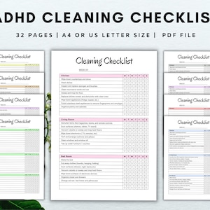 ADHD Cleaning Checklist Editable, Adhd Cleaning Schedule, Adhd Cleaning Planner, Adhd to do list, Adhd Planner, Instant Download