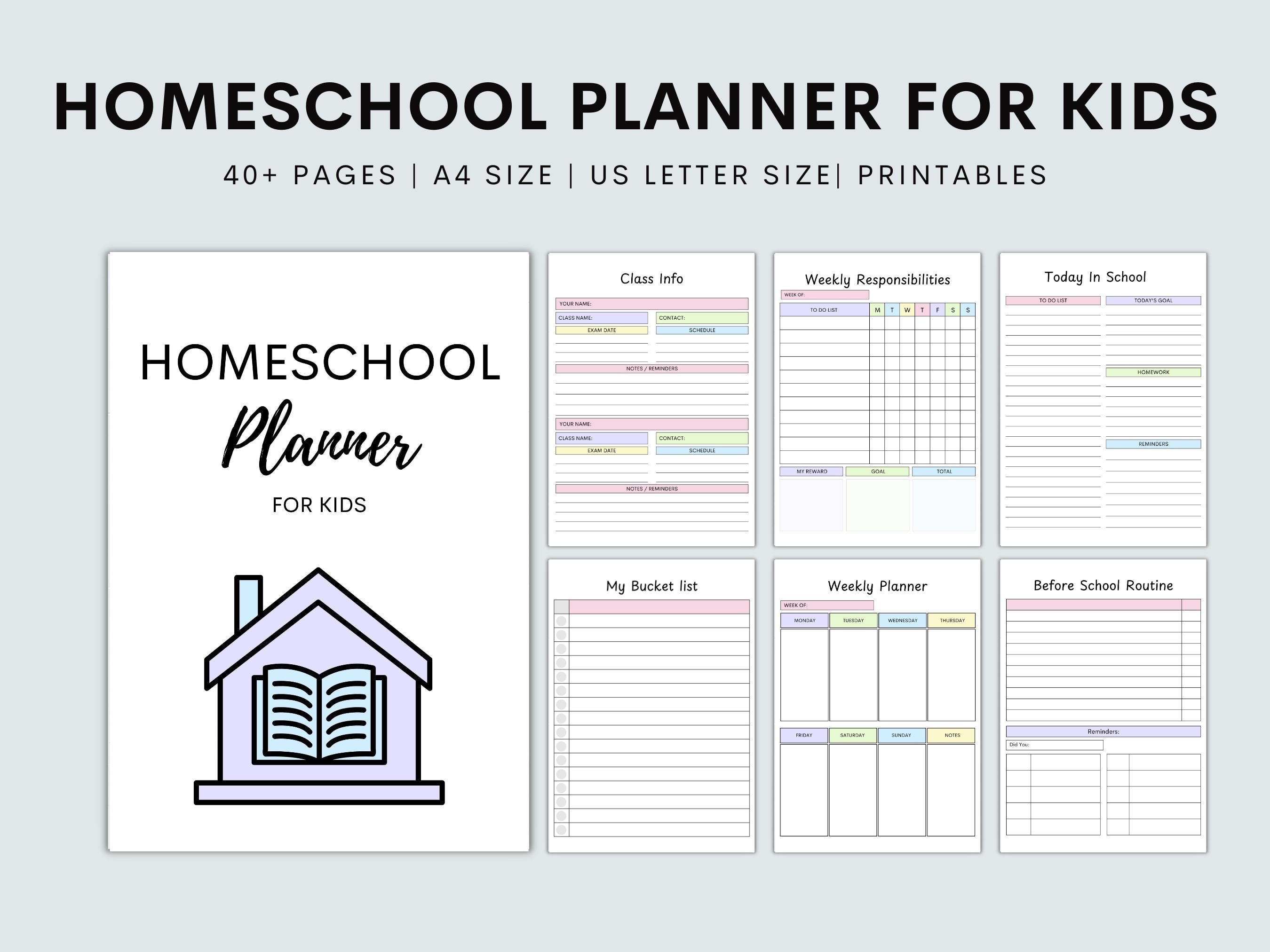 Homeschool Planner Printable, Homeschool Printable Organizer, Weekly ...
