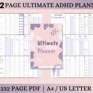 Adhd Planner Adult, Adhd Planner Printable, ADHD Productivity Planner, adhd digital planner, adhd daily planner, adhd life planner PDF