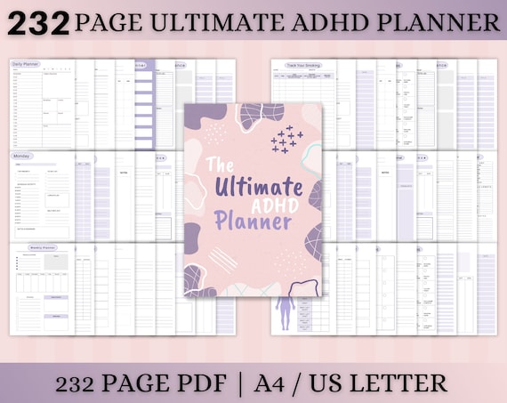 Adhd Planner Adult, Adhd Planner Printable, ADHD Productivity Planner, adhd digital planner, adhd daily planner, adhd life planner PDF