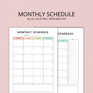 Homeschool Monthly Schedule Printable, Homeschool Planner, Lesson Planner, Homeschool Printables, A4, LETTER, A5, PDF image 2