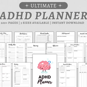 Adhd Planner Erwachsene, Adhd Planner Printable, ADHS Produktivität Planner, ADHS digitaler Planer, ADHS Tagesplaner, ADHS Lebensplaner PDF
