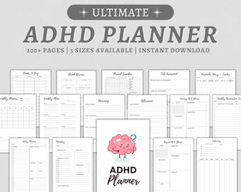 Planificador de TDAH para adultos, Planificador de TDAH imprimible, Planificador de productividad de TDAH, planificador digital de TDAH, planificador diario de TDAH, planificador de vida de TDAH PDF
