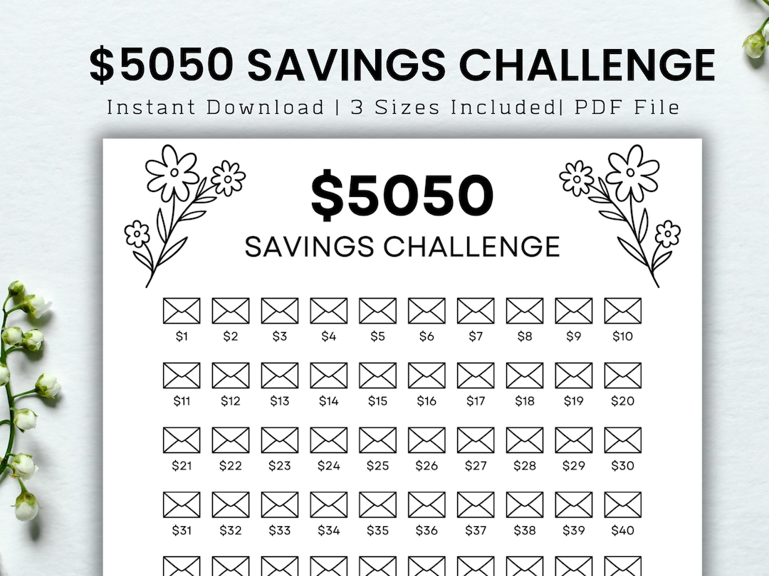 100 envelope challenge printable money savings challenge digital