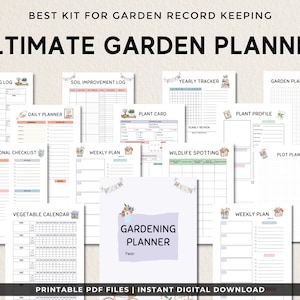 Gardening Planner Printable, Garden Planner, Plant Planner, Garden Journal, Garden Organizer, Plants Records, Gardening Logbook, A4, Letter image 2