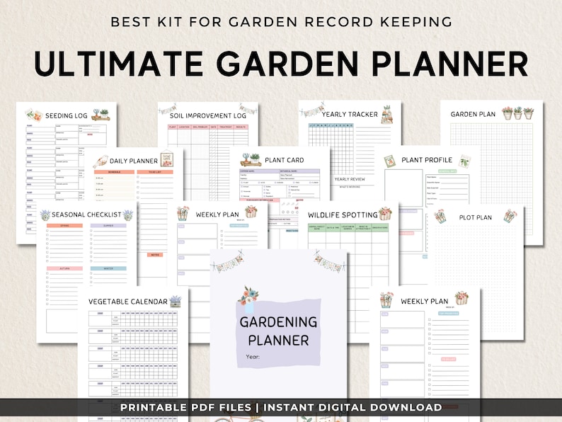 Gardening Planner Printable, Garden Planner, Plant Planner, Garden Journal, Garden Organizer, Plants Records, Gardening Logbook, A4, Letter image 2