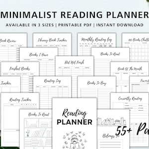 Reading Journal Printable, Book Reading Planner Bundle, Printable Reading Challenge, Monthly Reading Journal, Reading Tracker Printable