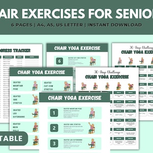 Chair Exercises for Seniors | 30-Day Chair Yoga Challenge  | Low-Impact Fitness Guide | Workout Chart for Seated Fitness and Mobility