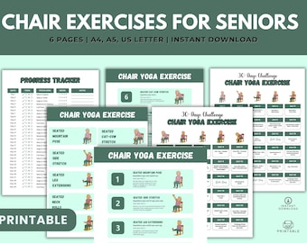 Chair Exercises for Seniors | 30-Day Chair Yoga Challenge  | Low-Impact Fitness Guide | Workout Chart for Seated Fitness and Mobility