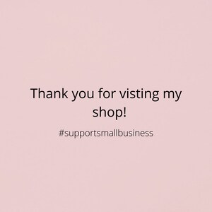 Puede incluir: Texto sobre un fondo rosa que dice "&iexcl;Gracias por visitar mi tienda! #supportsmallbusiness"