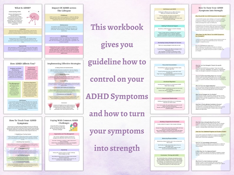 ADHD Symptom Tracker Workbook, Adhd Sleep Tracker, Adhd Medication ...