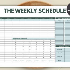Weekly Schedule | Undated Weekly Planner | Time Management, Appointments, Priorities & Self-Care | The 7 habits of Highly Effective People
