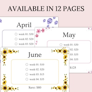 A6 Low Income Savings Challenge Bundle, Monthly Savings Challenge Bundle, Money Challenge, Savings Tracker Printable, Instant Download image 5