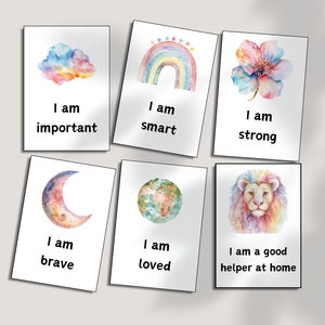 63 Kids Affirmation Cards Printable, Affirmation Cards Digital, Vision Board Printables, Affirmation Cards Deck, Positive Affirmation Cards