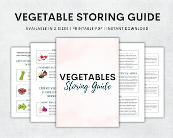 Vegetable Storing Guide Printable, 26 Vegetables Harvesting Guide, Plant Planner, Garden Organizer, Instant Download Instant Download