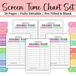 Editable Kids Screen Time Checklist: Daily Routine Chart (PDF Download)