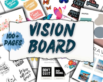 Vision Board Vorlage 2023, Vision Board Kit 2023, Vision Board mit Affirmationen, Überfluss Checks, Dream Board Kit, Inspirierende Zitate