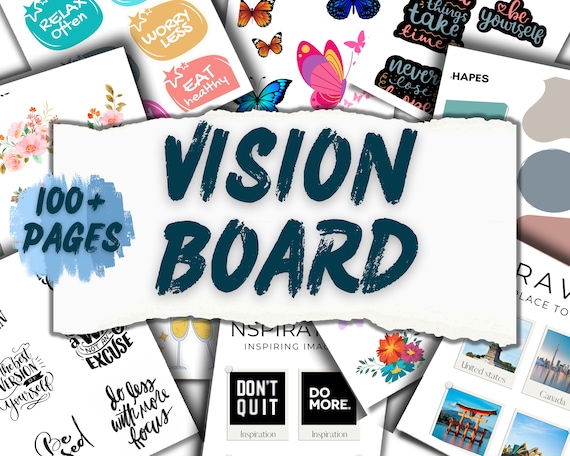 Vision Board Clip Art Book: Vision Board Kit For Men With Over 250 Supplies  To Cut And Past On Your Own Dream Board