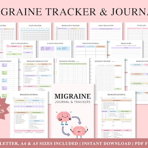 Migraine Tracker | Migraine Journal | Headache Tracker| Headache Diary|Health Planner | Anxiety & Pain Log |Chronic Illness| Medical Planner