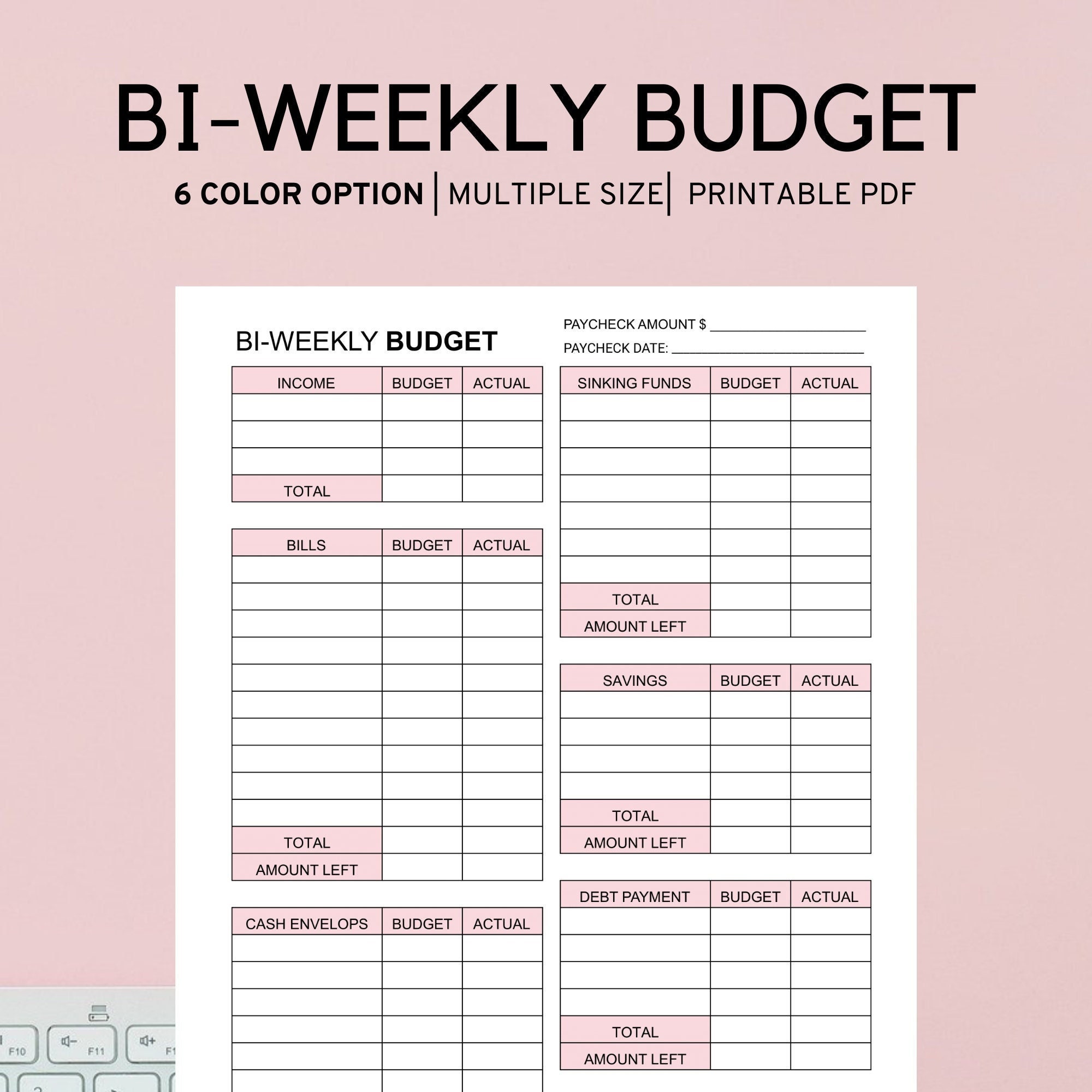 Bi Weekly Budget Planner Template Paycheck Budget Printable Etsy Bi Weekly Budget Planner Template Paycheck Budget Printable Etsy