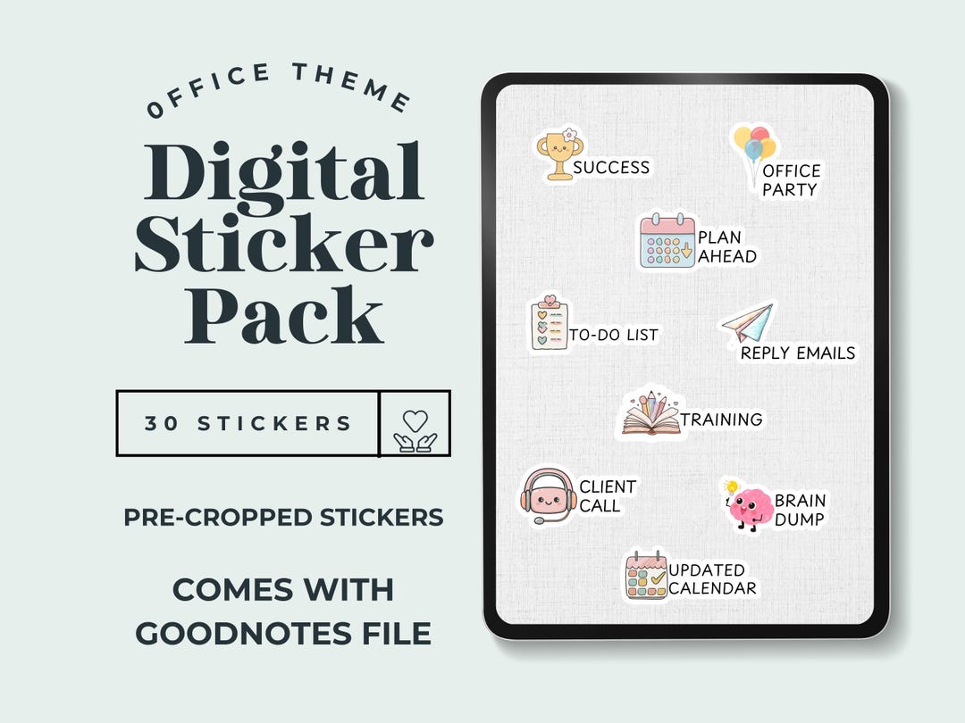 Office Work Icons Goodnotes Stickers, Notability Digital Stickers, Pre ...