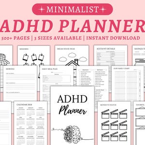 Adhd Planer für Erwachsene, Adhd Planer zum Ausdrucken, ADHS-Produktivitätsplaner, Adhd-Digitalplaner, Adhd-Tagesplaner, Adhd-Lebensplaner PDF