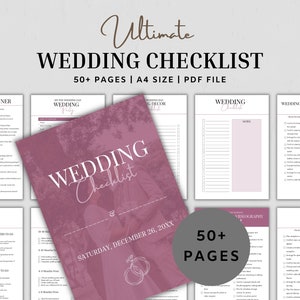 Wedding Checklist Printable, Wedding Planning Checklist, Wedding Checklist Template, Wedding Day Checklist, Wedding Mood Board
