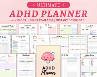 Adhd Planner Adult, Adhd Planner Printable, ADHD Productivity Planner, adhd digital planner, adhd daily planner, adhd life planner PDF