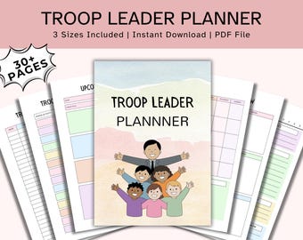 Troop Leader Planner Printable, Scout Leader Planner, Troop Organizer, Scout Meeting Planner, Troop Binder, A4 A5 US Letter PDF