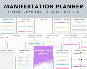 Manifestation Journal Printable, Gratitude Journal, Wellness Journal, Law Of Attraction, Manifestation Check, Dream Manifestation PDF