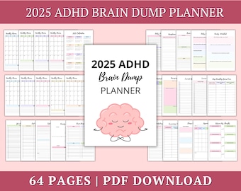 ADHD Brain Dump Planner: Mind Decluttering Journal (Digital Download)