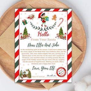 Lettera personalizzata modificabile di Babbo Natale dalla scrivania di Babbo Natale, posta della vigilia di Natale del Polo Nord, download istantaneo, modificabile con Canva