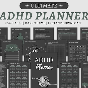 Adhd Planer für Erwachsene, Adhd Planer zum Ausdrucken, ADHS-Produktivitätsplaner, Adhd-Digitalplaner, Adhd-Tagesplaner, Adhd-Lebensplaner PDF