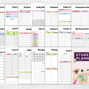 Printable Student Planner Bundle, Adhd Study Planner, Academic Planner ...